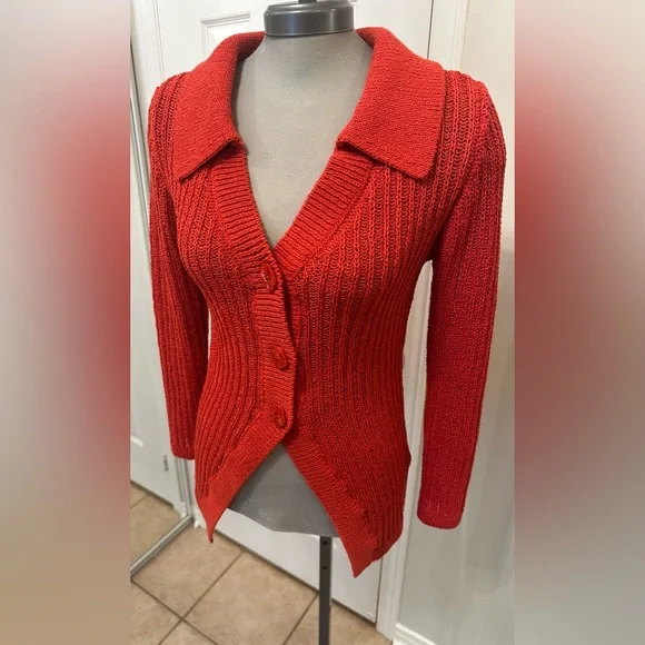 H&M Rib-knit Cardigan with Collar - Picture 3 of 6